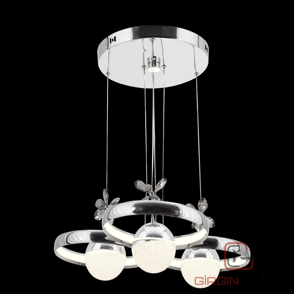 Lüks Kristal Kelebekli LED Avize - Görsel 2