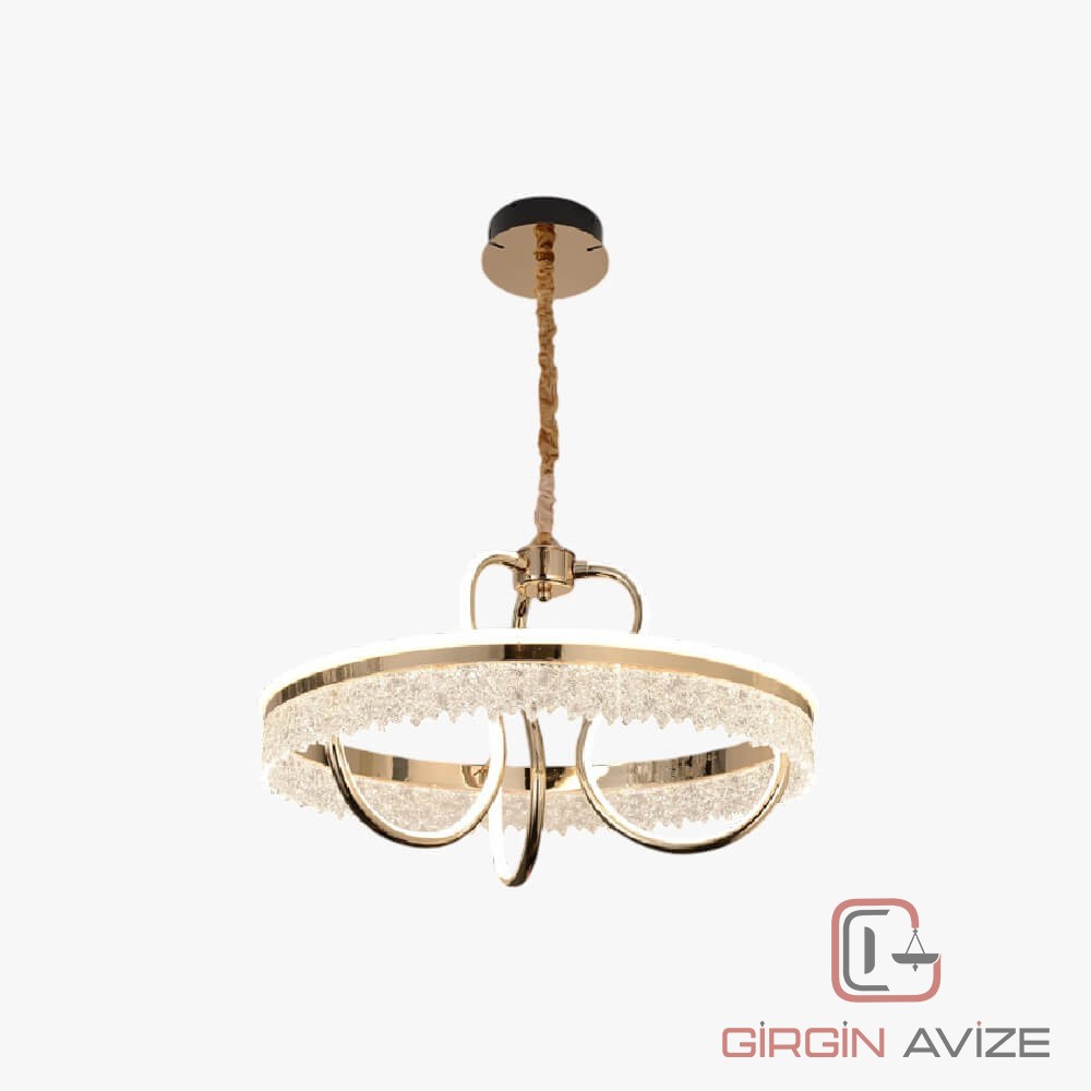 Royal Sarkıt Kristal Taşlı Led Avize