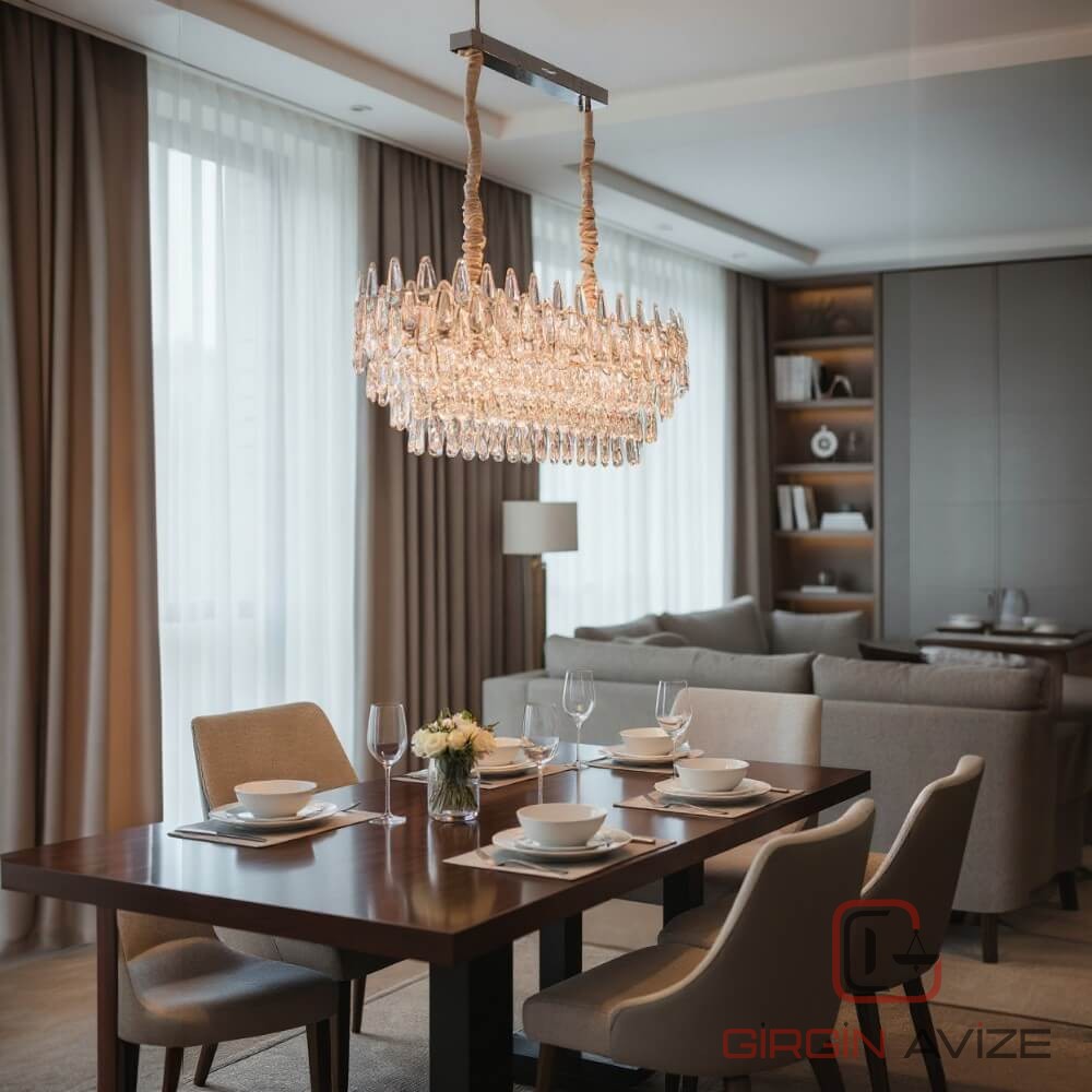 Elara Kristal Avize Yemek Odası - Görsel 3