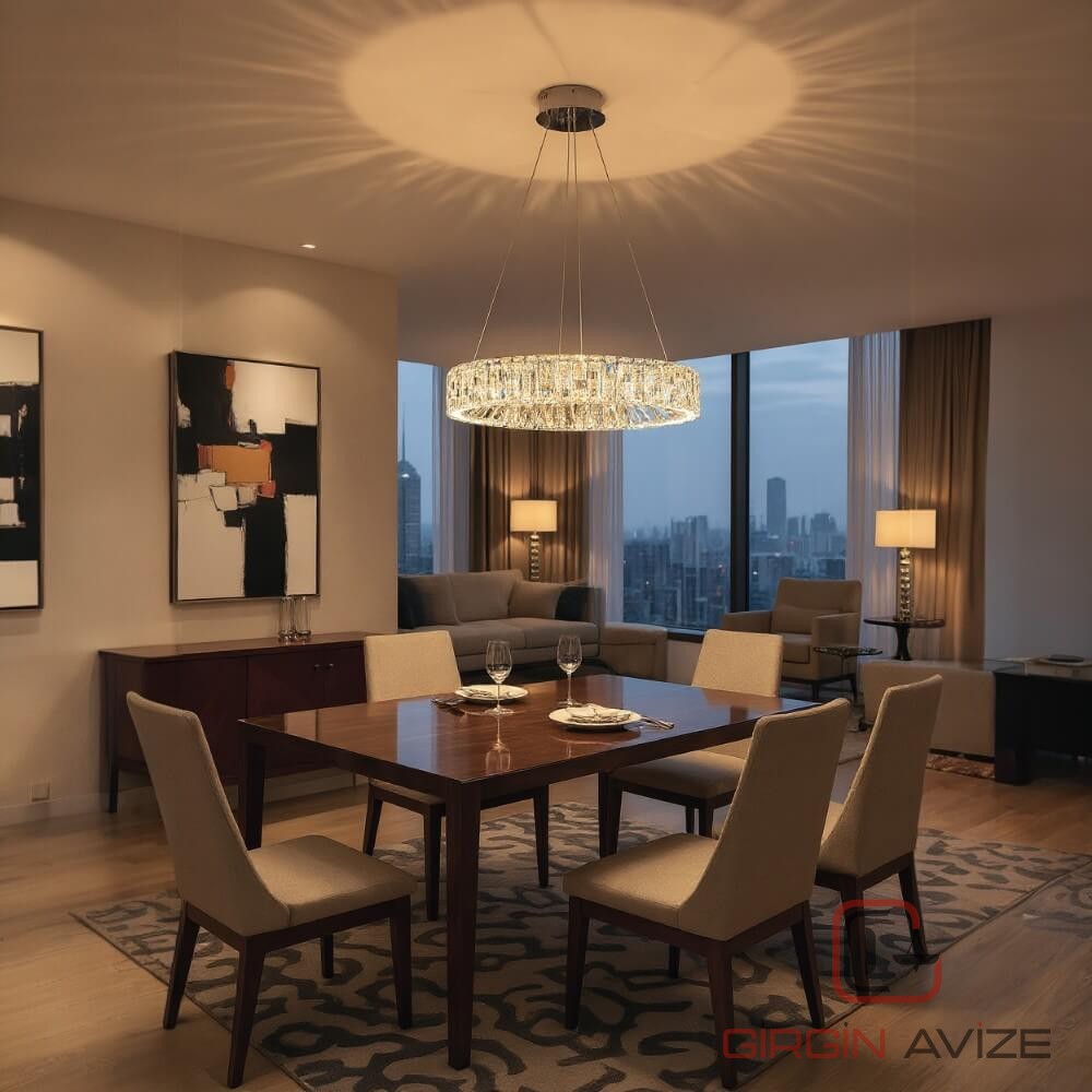 Aura Sarkıt Kristal Taşlı Led Avize - Görsel 3