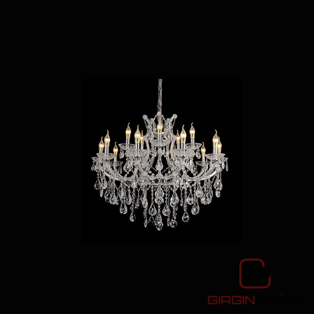 MT-Maria Theresa Kollu Kristal Avize (Şeffaf Gold) - Görsel 2