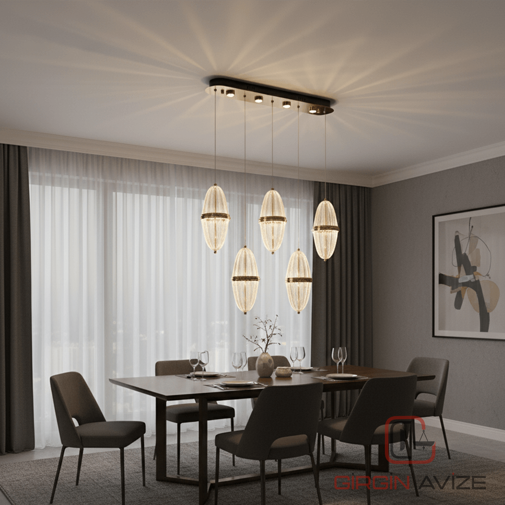 Elit Damla 5 Li Led Avize - Görsel 3